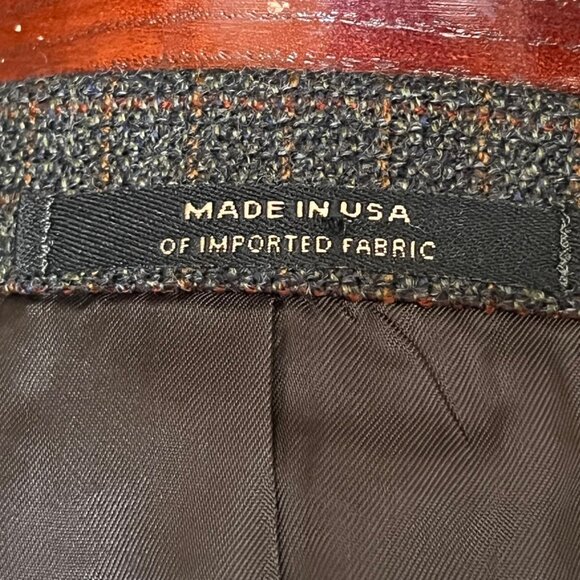Hart Schaffner‎ Marx Gold Trumpeter Wool Blazer Sport Coat 39R USA Gray Brown - Picture 13 of 15